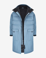 All Weather Puffer Drying Robe Mineral Blue in Studio